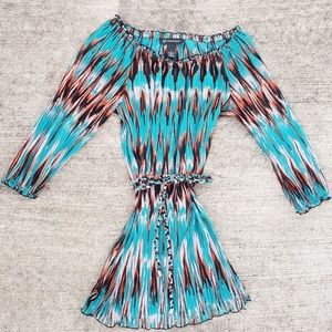 3/4 sleeve retro feel swimsuit coverup